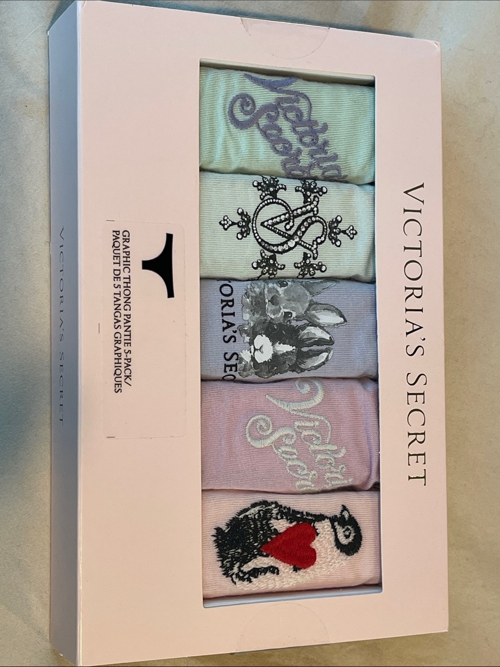 Victoria's Secret Pastel Graphic Thong 5-Pack
